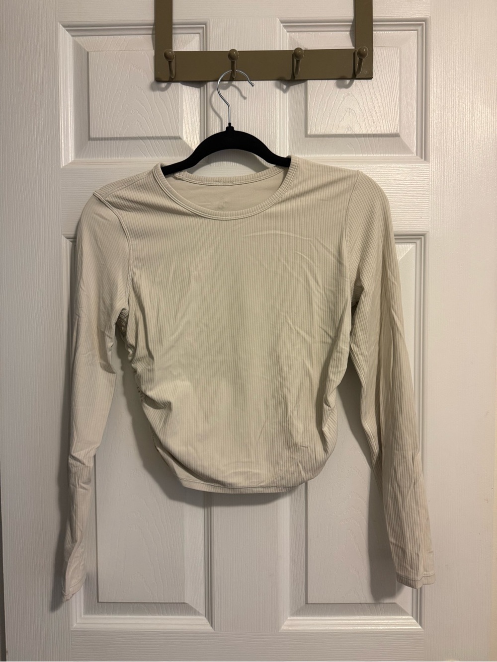 Lululemon Ribbed Long-Sleeve Crew Neck Top - Cream